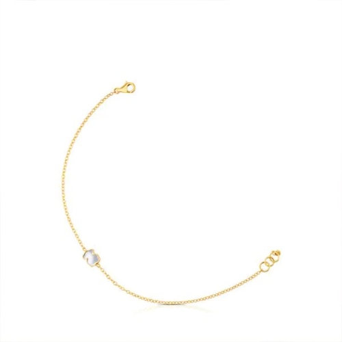 TOUS 18K 골드 마더오브펄 베어 XXS 팔찌 812781030