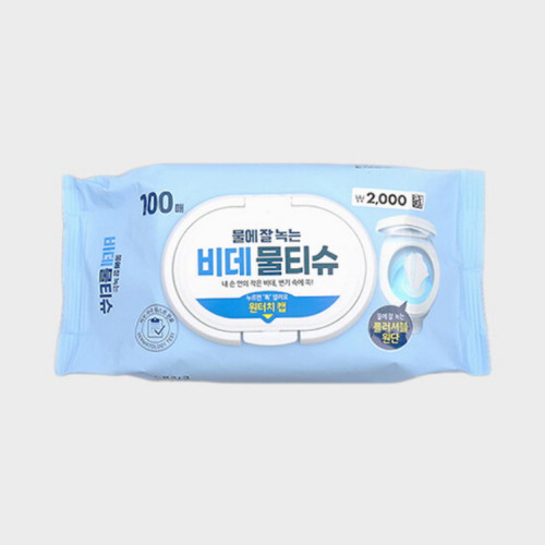 다이소 비데물티슈 캡형 100매 (1팩)_이미지