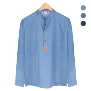 핸리넥 데님 블루 셔츠 _NWM004_Blue W15E2E4 673483_6414933