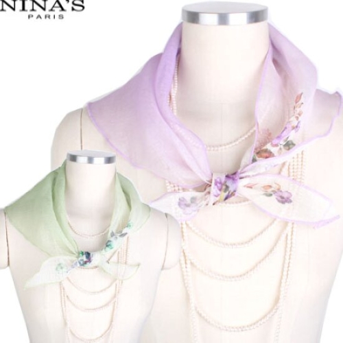 통기성모시촉감 여름장미삼각스카프 N5S019