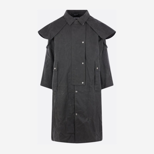 왁스 앙팡 리쉬 데프리메 블랙 코튼 캔버스 트렌치 코트 030564 WAXEDBLACK_이미지