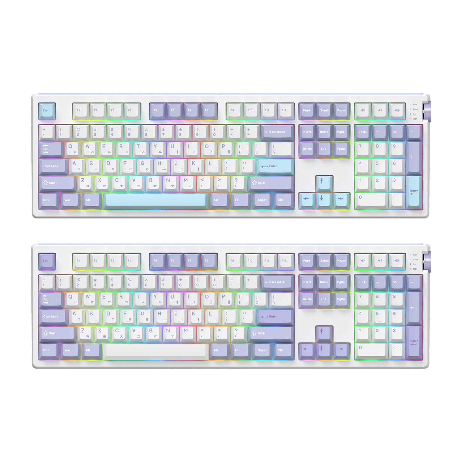 앱코 A108K 3모드 퀵스압 유무선 기계식 마일드 블루 (맘모스축)_이미지