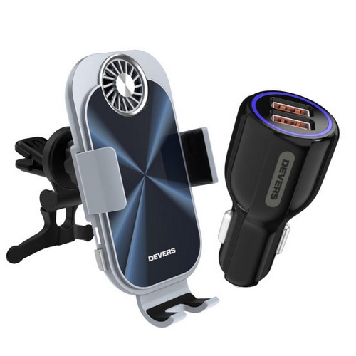 바이인터내셔널 디버스 프리즘 스틸 쿨러 무선충전거치대 DVS-PSQ360W + 충전기 세트_이미지