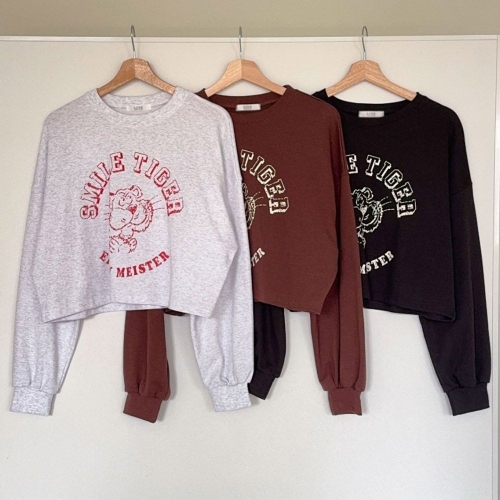 아이우먼 빅사이즈티 V255L509 스마일라운드크롭티셔츠 LI