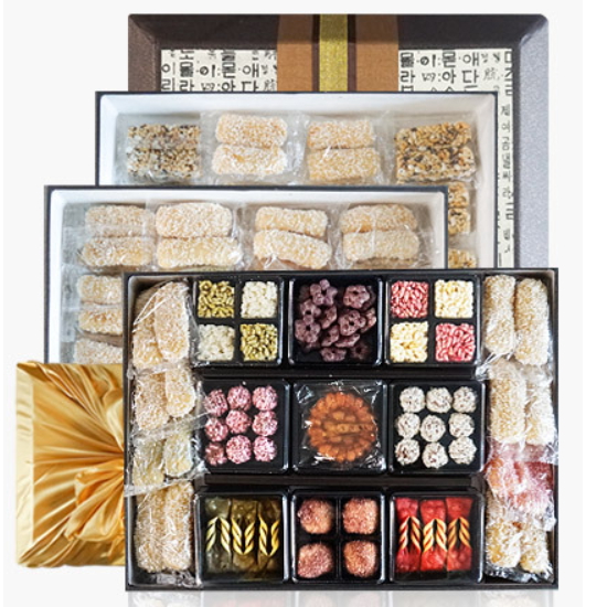 담양한과 전통 한지 2호 3단 선물세트