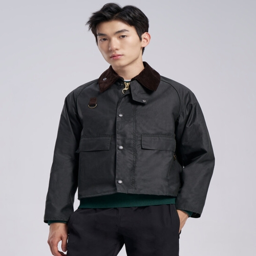 바버 남성 슬림 스페이 세이지 왁스자켓 SL SPEY WAX JACKET URJU5E012 E3_이미지