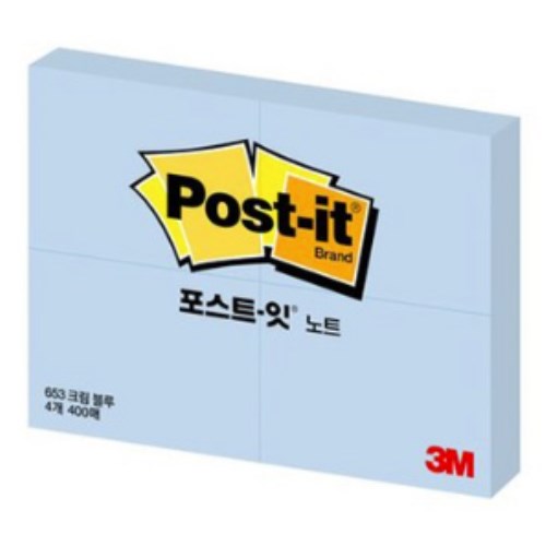 3M 노트 653-4 크림블루 (2개)_이미지