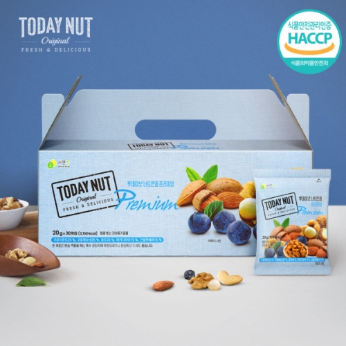 해맑음푸드 투데이넛 너트한줌 프리미엄 선물세트 20g 30개입 (1개)