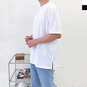 무지 옆트임 남성 반팔 면 티셔츠 커플티 _WEC779A