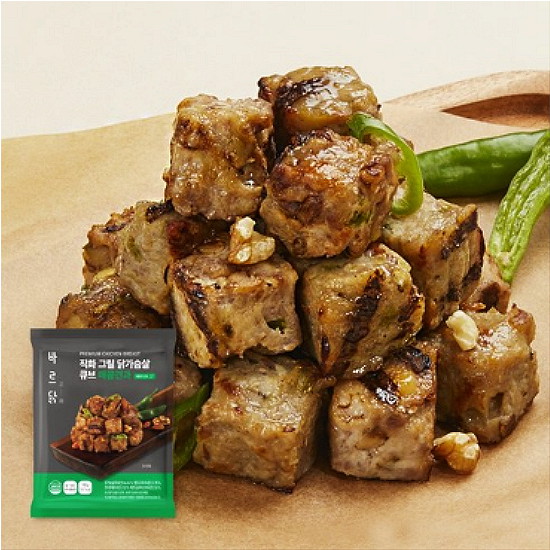 메디쿼터스 바르닭 직화 그릴 닭가슴살 큐브 매콤견과 100g (30개)