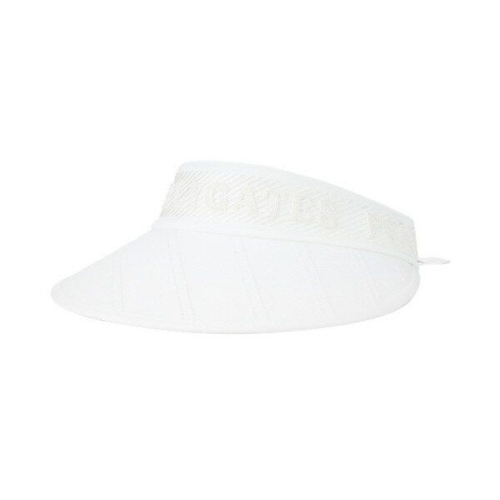 크리스패션 파리게이츠 썬캡 KQF 521D3CP002_WH 여성 로고 체인 자수 리본 와이드 썬바이저_이미지