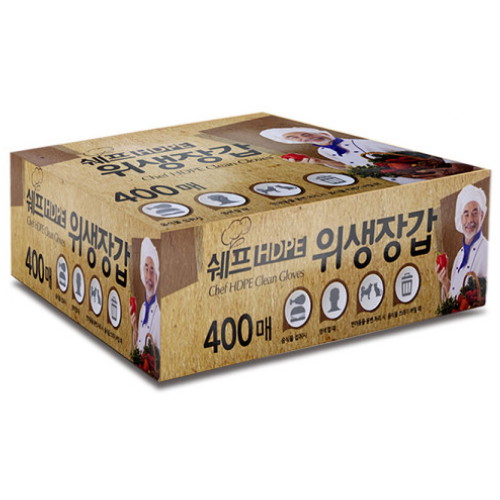 대진씨앤씨 쉐프 HDPE 위생장갑 400매 [5개(2,000매)]