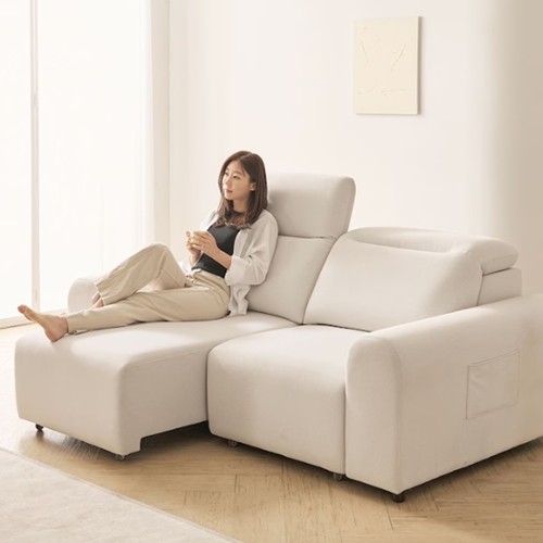 프린홈 스마트 슬릭 모션 슬라이드 무빙 패브릭 소파 3인용