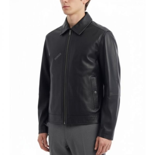 휴고보스 Regular-fit jacket in nappa leather 50552141 001 나파 가죽 레귤러 핏 자켓_이미지