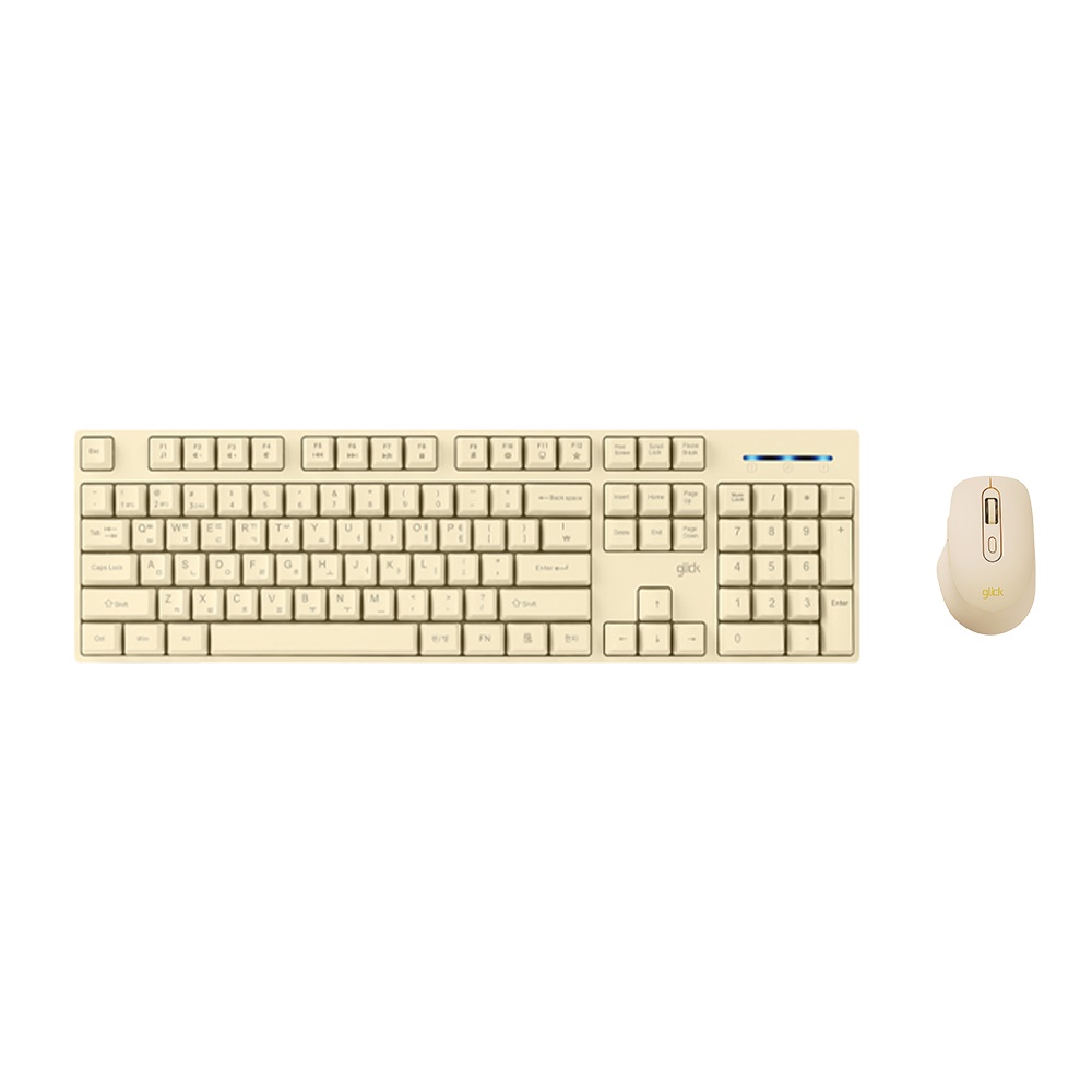 지클릭커 오피스프로 WMK629 스탠다드M 무선 키보드 마우스 세트 (바닐라옐로우)_이미지