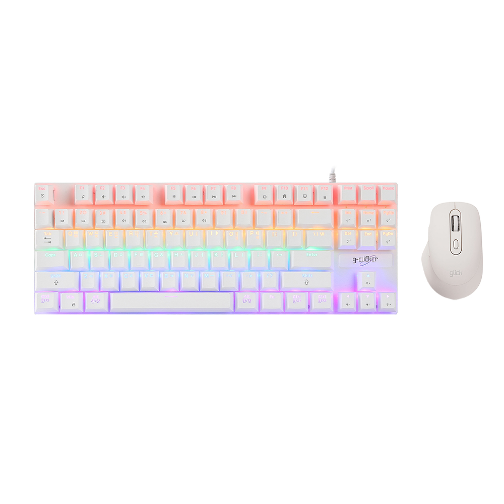 지클릭커 GMK-587 키보드 마우스 세트 화이트 (청축)_이미지