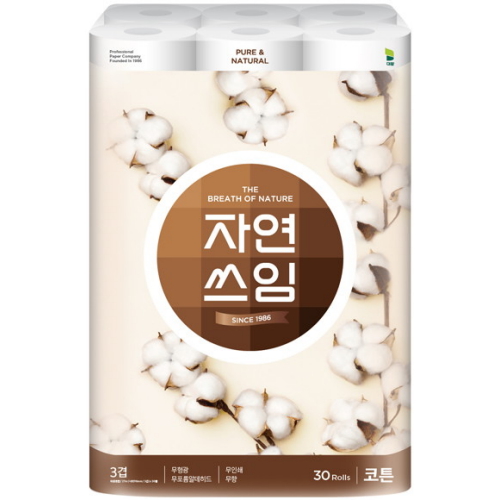 자연쓰임 코튼 27m (30롤) (1팩)_이미지