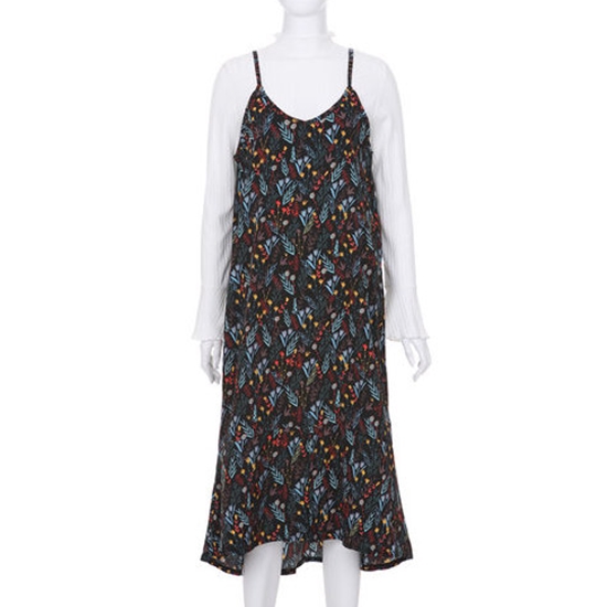 코인코즈 유니크한 꽃무늬프린트 뷔스티에 쉬폰 원피스 IW7SO326