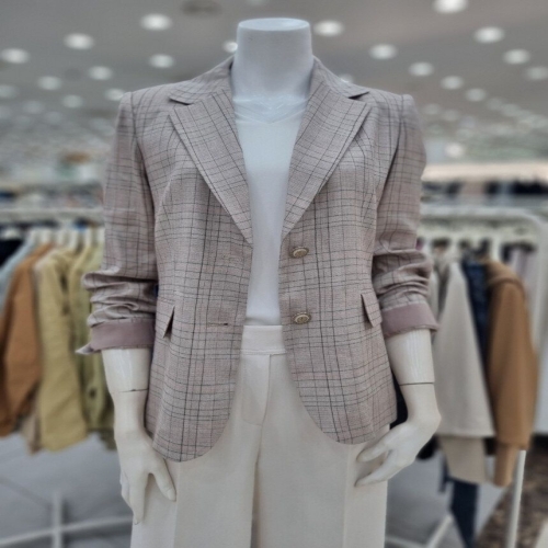 바바패션 더아이잗 체크 플랩 포켓 테일러드 자켓 IN4M0JK86571