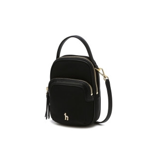 LF 헤지스ACC ACC 가방 쇼핑백동봉 블랙 나일론 더블지퍼 큐빅장식 크로스 미니백 HIWA4F430