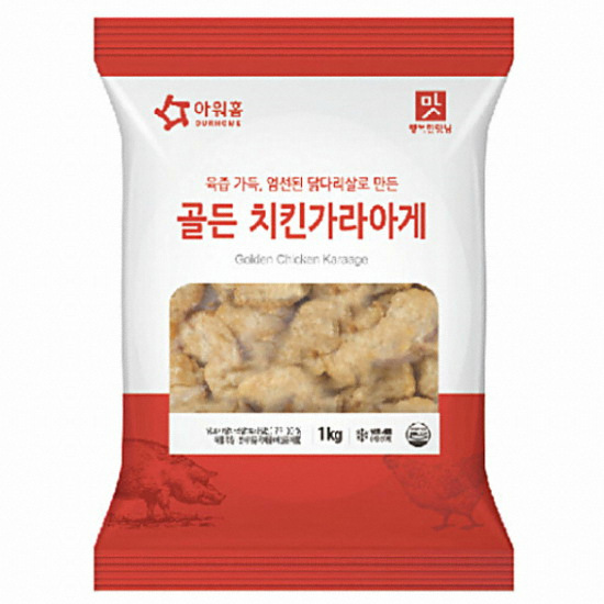 아워홈 골든 치킨가라아게 1kg (3개)_이미지