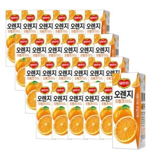 롯데칠성음료 오렌지 드링크 190ml 24팩 2박스 음료수 쥬스 주스 어린이집 사무실 노인정 과일 과채 과즙 대용량_이미지