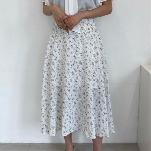 아이우먼 꽃패턴플레어밴딩스커트 CRO270M405 빅사이즈_이미지