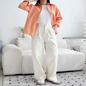 ONM ACC SF1000여성 데일리핏 반밴딩 면바지 코튼 핀턱 팬 S37326765