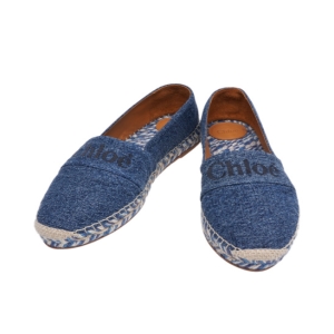 명품 size270mm 블루 코튼 피아 에스파듀 플랫 슈즈 CHC23U835CU45D C23U83 5CU 45D