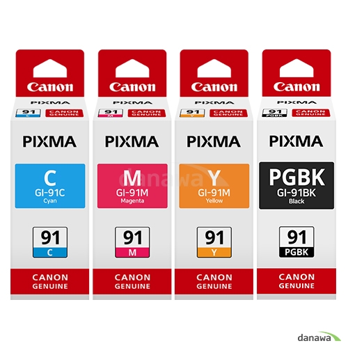 Canon 정품 GI-91BK. GI-91C, GI-91M, GI-91Y 4색 세트이미지입니다. 누르면 해당 게시물로 새창이동합니다.