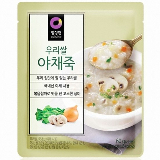 대상 청정원 우리쌀 야채죽 60g이미지입니다. 누르면 해당 게시물로 새창이동합니다.
