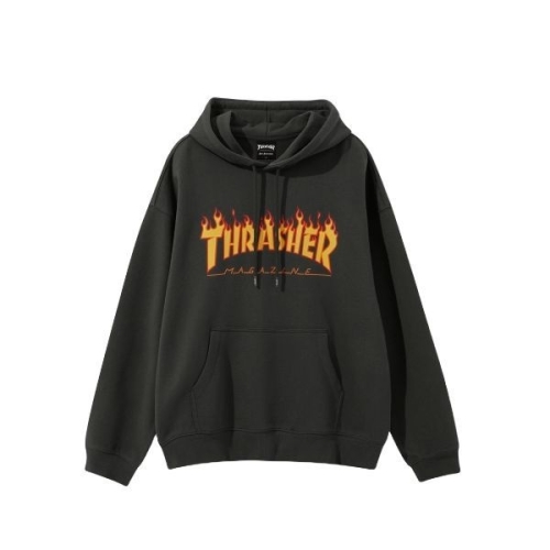 트레셔 플레임 로고 후디 차콜/레드 227204