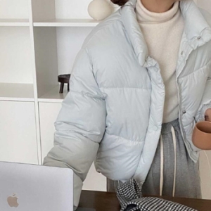 ONM 여학생 대학생 겨울 크롭 패딩 퍼플 필수템 11882416