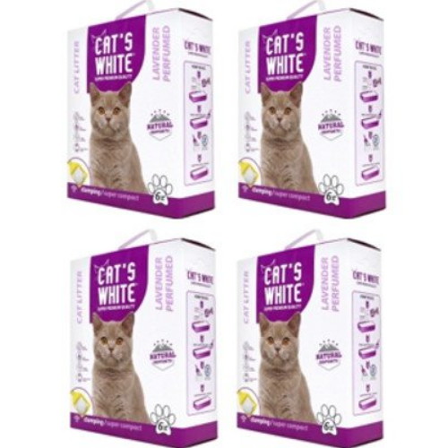 킷캣 캣츠화이트 미세입자 고양이모래 라벤더향 6L