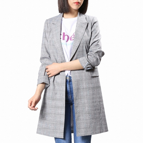 올리브데올리브 글렌체크 린넨 자켓 OW9MJ317_이미지