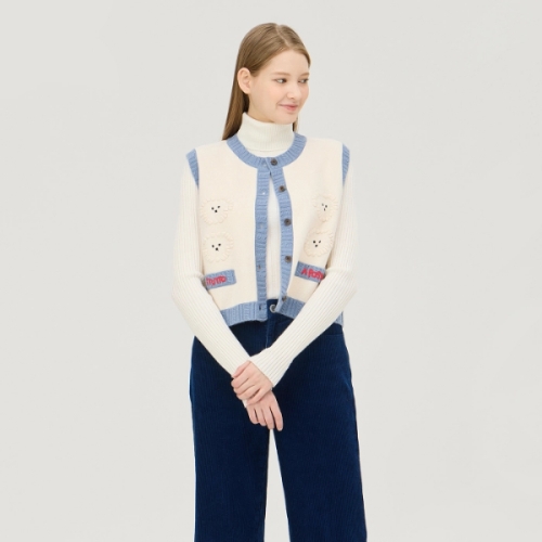 배색 강아지 니트 베스트_BAKVA1611