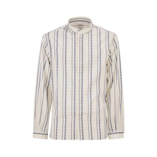 브루넬로쿠치넬리 Easy 핏 셔츠 with m앤arin collar 앤 geometric embroidery MA6870625C100 T