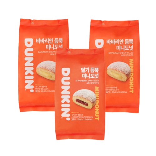 던킨도너츠 딸기 듬뿍 미니도넛20개+바바리안 듬뿍 미니도넛20개
