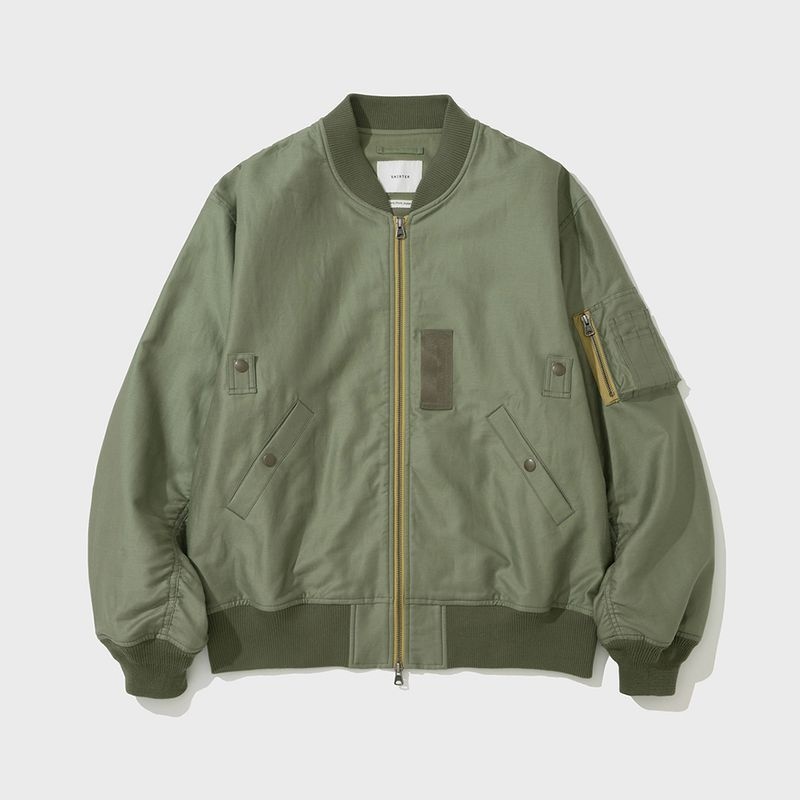 셔터 LINEN MOLESKIN FLIGHT JACKET OLIVE 3808437 416938_이미지