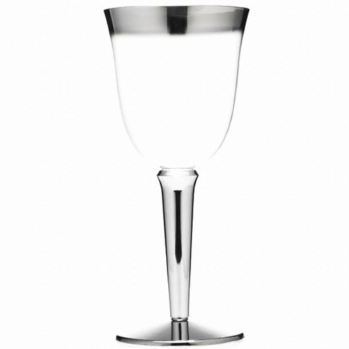 오즈커머스 실버 플라스틱 와인잔 (대) 240ml (4개)_이미지