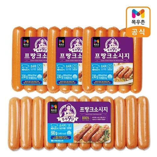 목우촌 주부9단 프랑크소시지 500g+프랑크소시지 230gx3개