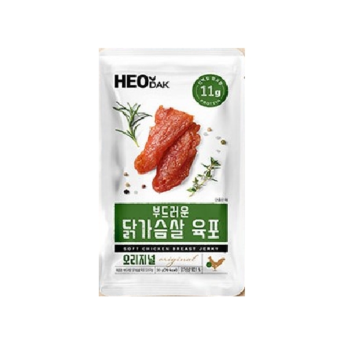 허닭 부드러운 닭가슴살 육포 오리지널 30g (20개)