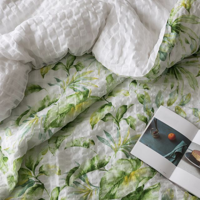 엘레나하임 그린 트로피칼 마이크로 모달 리플 침구커버 그린 풀세트 (슈퍼싱글 SS)