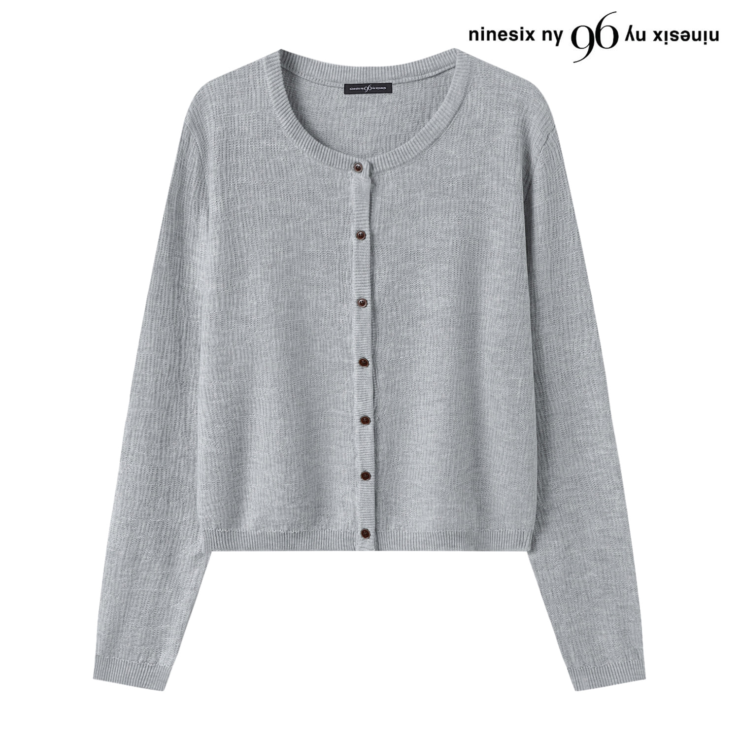 96NY 데일리 라운드 시스루 긴팔 니트 가디건 NQ2CK009L0