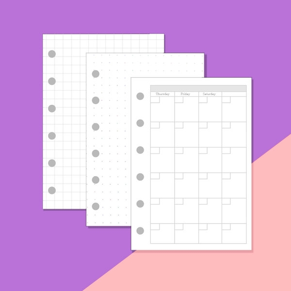 원빈다이어리 만년 DIY 6공 다이어리 A7 속지_이미지