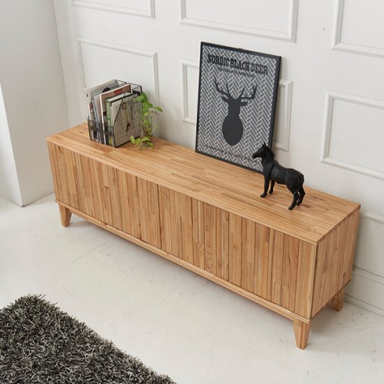 우아미가구 울룰루 참죽나무 1단 높은 거실장