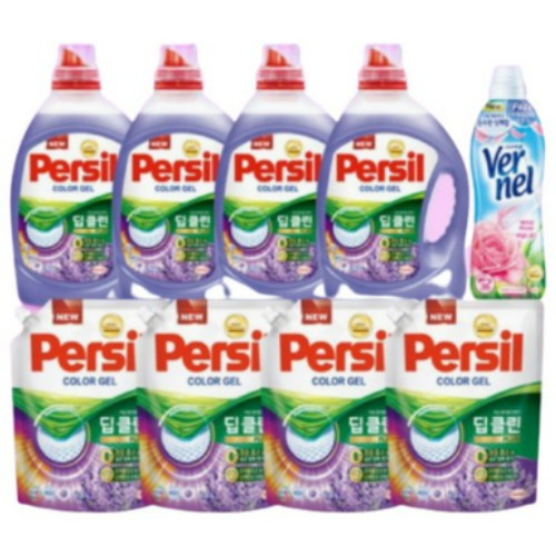 퍼실 ㅤ딥클린 컬러젤 라벤더 2.7L x 4개 + (1.8L x 4개 + 버넬) (1세트)_이미지