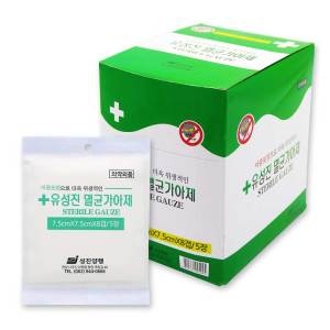[불명] 유성진 멸균가아제 7.5 x 7.5cm 8겹 (100매)