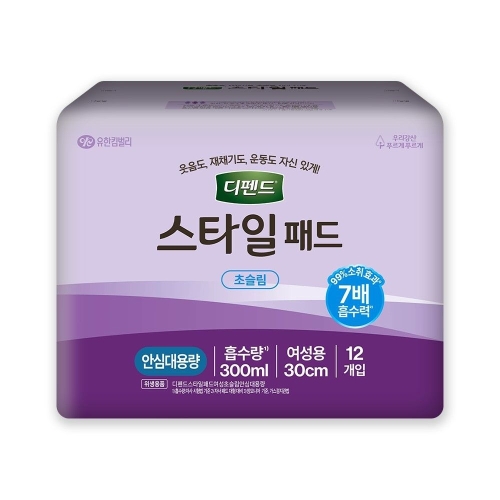 유한킴벌리 디펜드 스타일 패드 초슬림 안심대용량 12개 (1팩(12개))