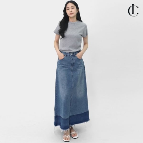 엘케이트 여성 데님 스커트 맥시 와이드 투톤 A라인 롱 청치마 LPP036이미지입니다. 누르면 해당 게시물로 새창이동합니다.